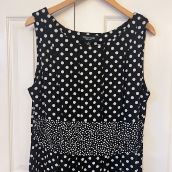 Perceptions Polka Dot Dress A Line Black White 16 - Picture 8 of 16